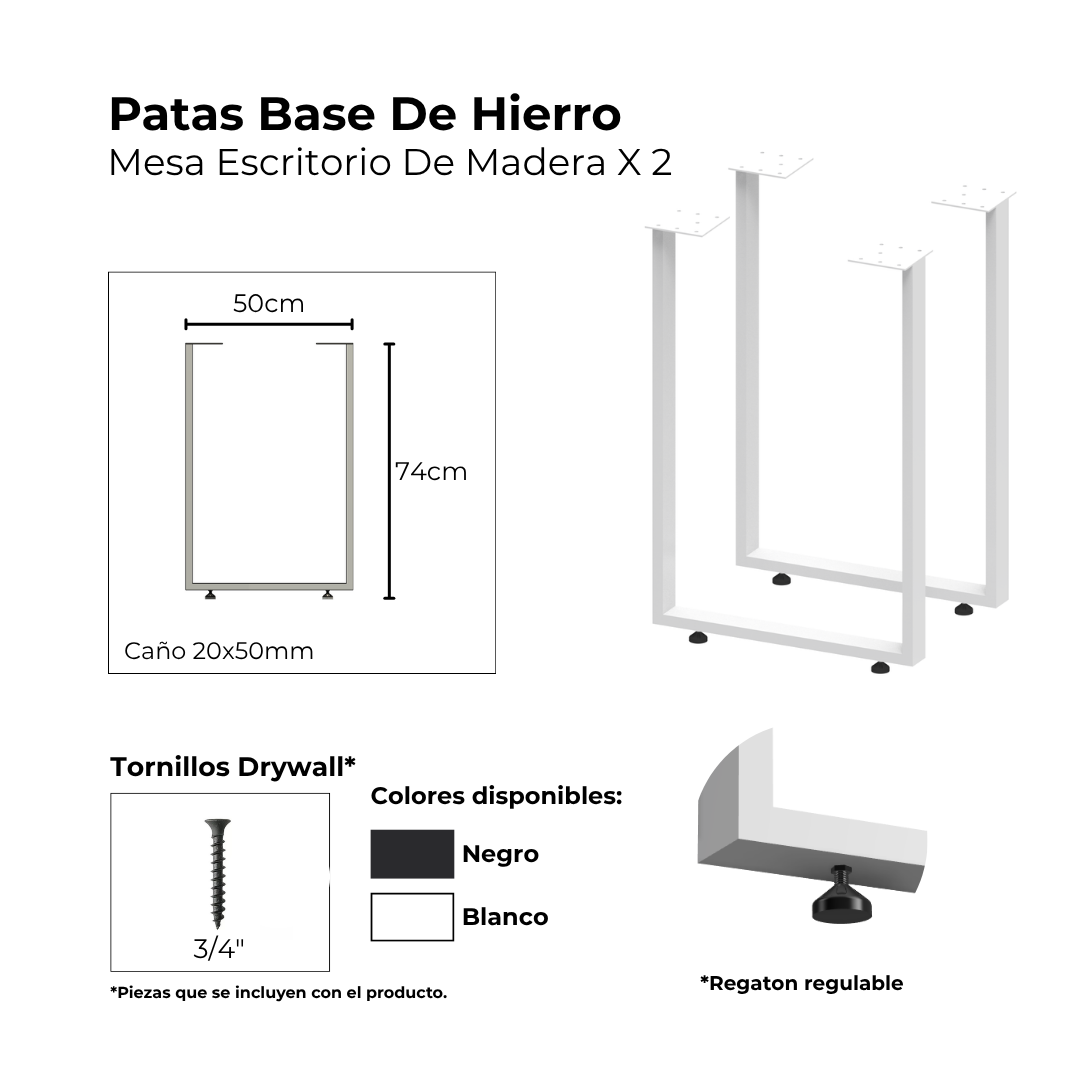 PATA MESA / ESCRITORIO RECTANGULAR - Imagen 5