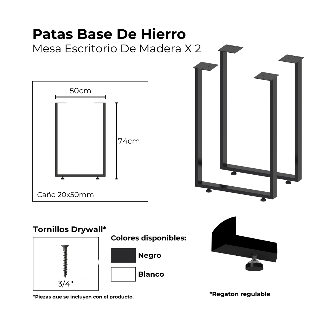 PATA MESA / ESCRITORIO RECTANGULAR - Imagen 3