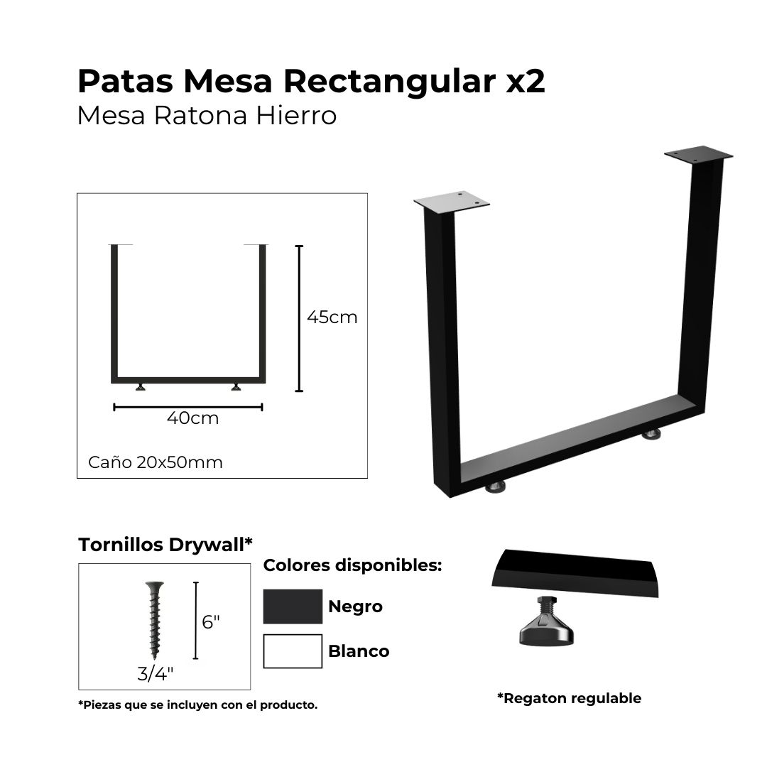PATA MESA RATONA RECTANGULAR - Imagen 5