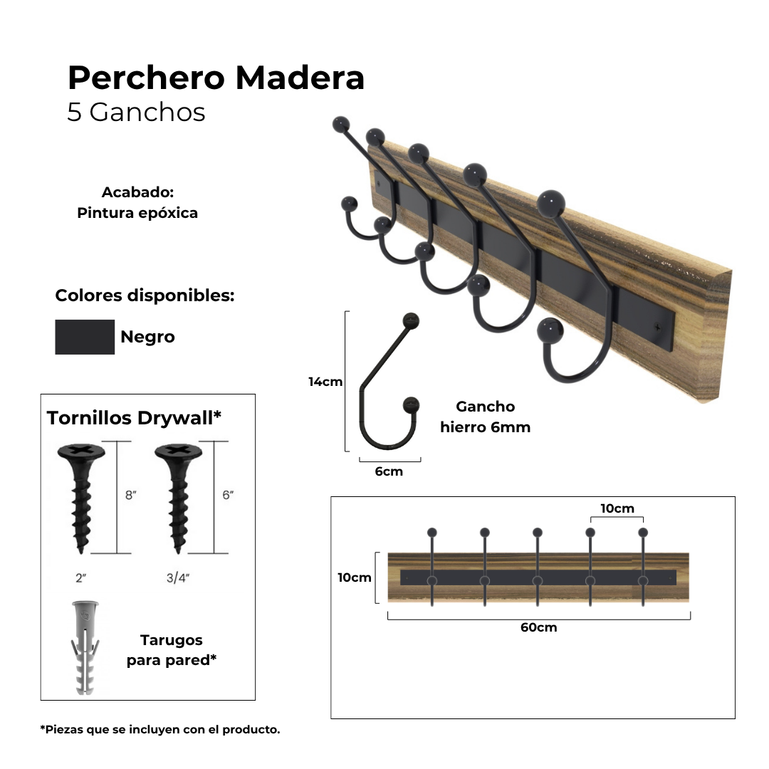 PERCHERO MADERA PELOTITA GUAYUBIRA - Imagen 2